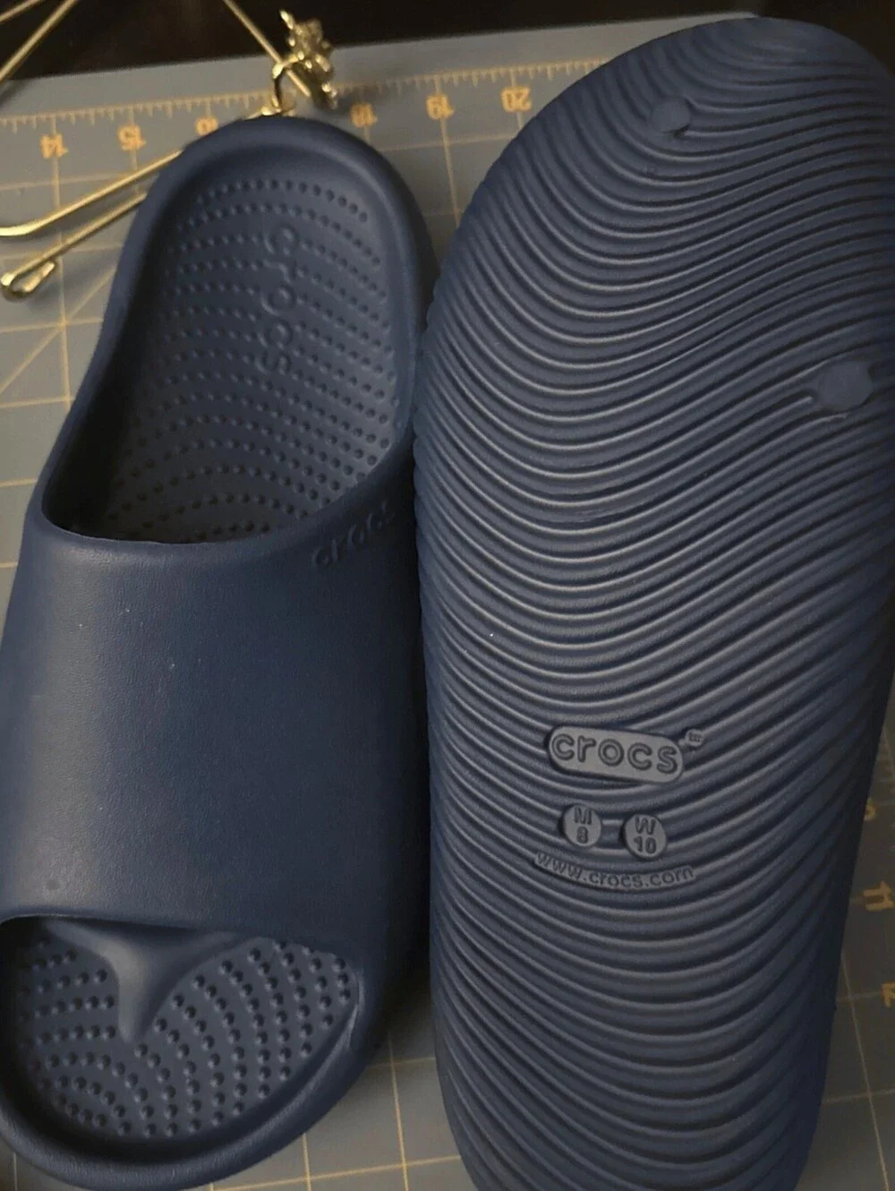 Crocs Mellow Recovery Slides NAVY BLUE Men’s 8 Women’s 10 Comfort Sandals